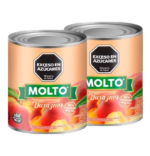 2 LATA DURAZNO NATURAL MOLTO MITAD X 820 gr