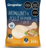 MEDALLON DE POLLO CON JAMON Y QUESO GRUPO X 250 GR