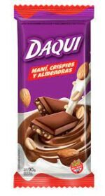 CHOCOLATE DAQUI MANI, CRISPIES Y ALMENDRAS X 90 GR
