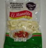RAVIOLES EL MANOLITO ESPINACA Y POLLO X 500 GR