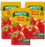 3 PURE DE TOMATE MOLTO X 520 GR